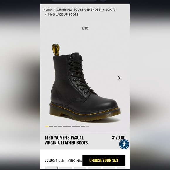 Dr. Martens, size 7, 1460 Pascal, black - Picture 4 of 4